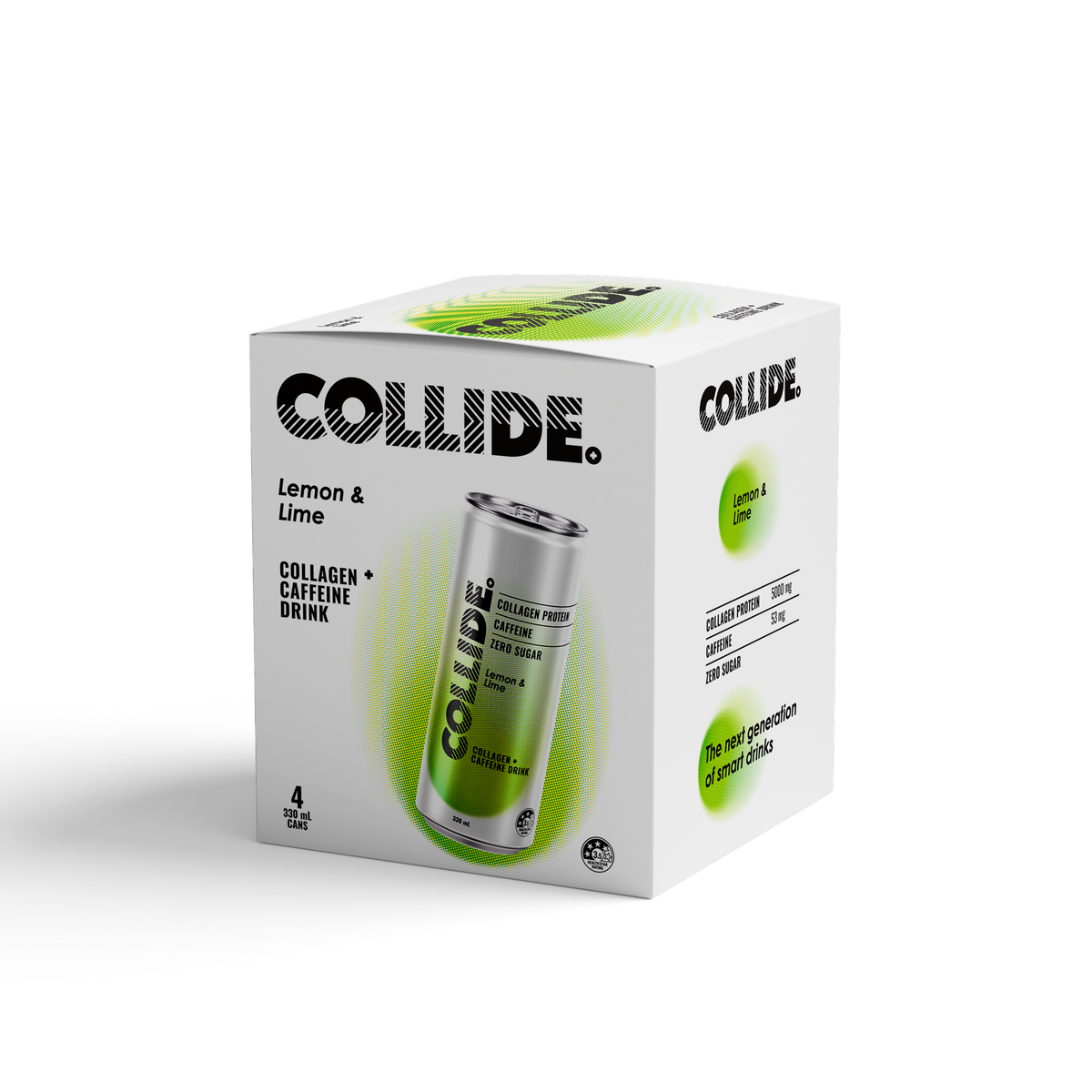Collide Lemon & Lime 4-pack, 330mL cans, zero sugar