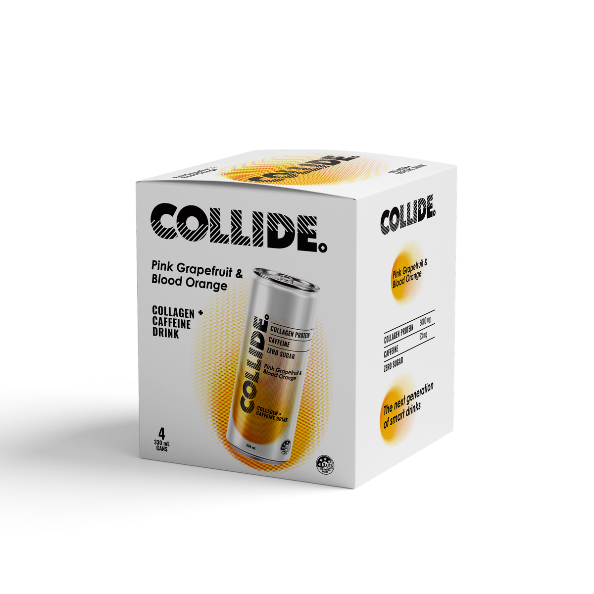 Collide Pink Grapefruit & Blood Orange 4-pack, 330mL cans, zero sugar