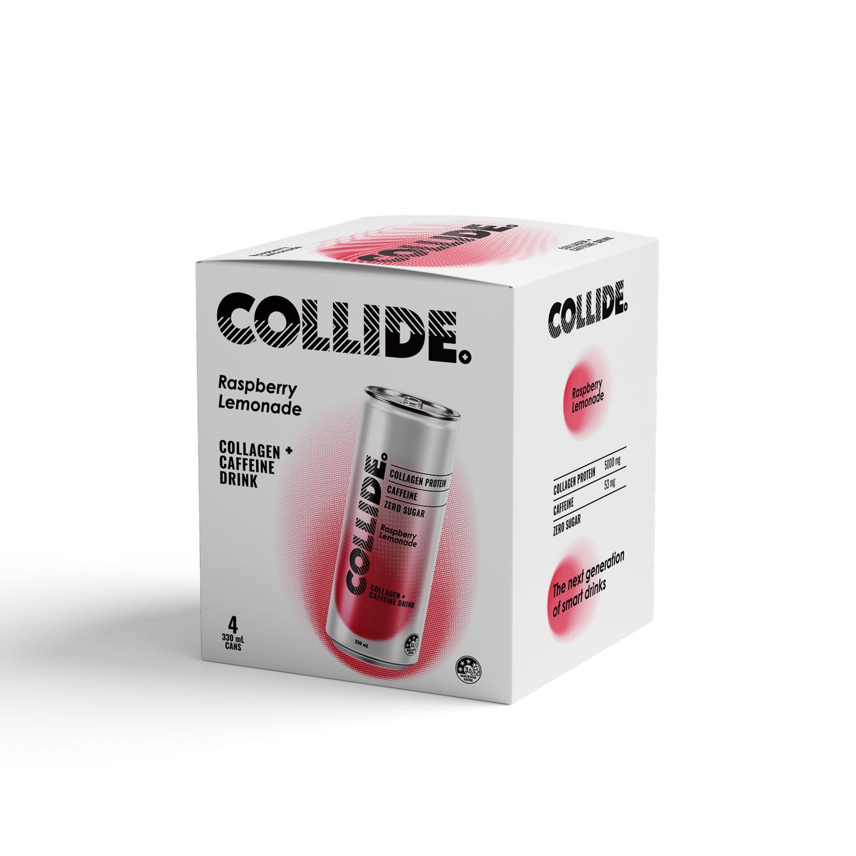 Collide Raspberry Lemonade 4-pack, 330mL cans, zero sugar